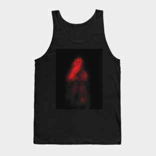 Beautiful girl, like in dream. Beautiful tufts of hair. Red, dim. Dark. Tank Top